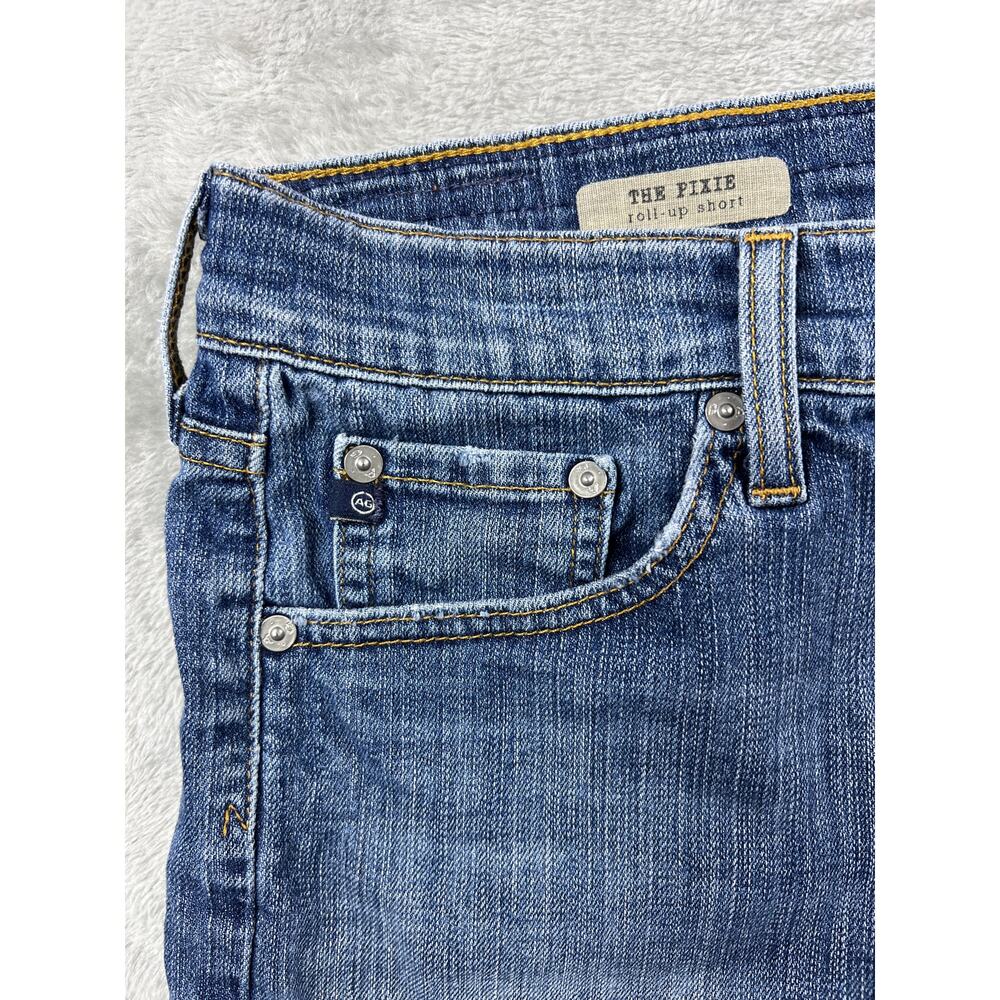 Adriano Goldschmied AG Pixie Roll Up Denim Jean Shorts 27 Medium Wash Summer - Picture 4 of 7